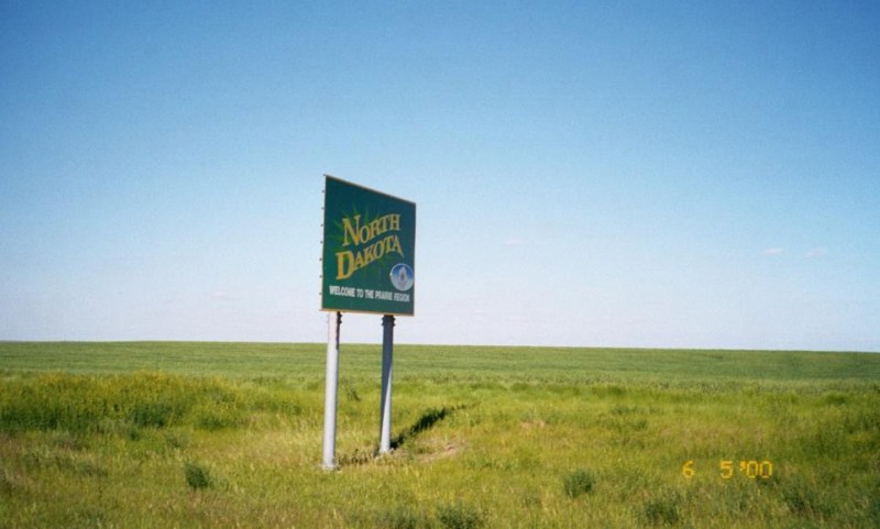 Driving into North Dakota